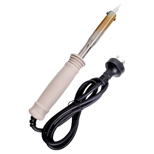 An 80W handheld electric soldering iron suited to more heavy duty tasks such as stained glass, lead lighting, automotive repairs, sealing copper pipes and tinning large conductor cabling.
