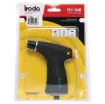 A compact easy to use hobbyist gas blow torch for brazing, heatshrinking, model making and more! Ergonomic handle with in-built butane chamber for direct refill. One click piezo ignition provides instant start up with lock on for free standing use.