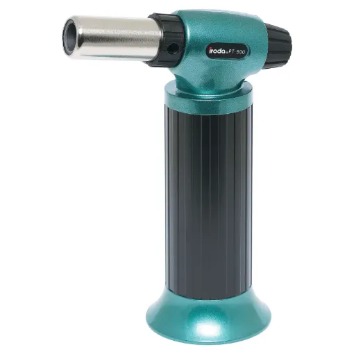 The Iroda PT-500 high output pro torch is a superb quality, professional hand held or free standing butane torch ideal for brazing, heatshrinking, model making, silver soldering and more.