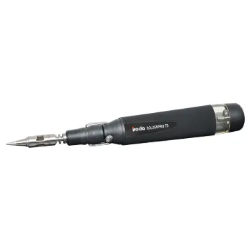 The advanced IRODA Soldering Iron offers go-anywhere soldering convenience, with an equivalent heat capacity of up to 80 Watts.It features an adjustable heat control (210-450C), cap mounted flint igniter, long life catalyst tip and a 20ml gas reservoir