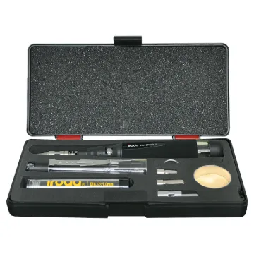 The T 2592 kit comprises the T 2590 IRODA Gas Soldering Iron supplied in a handy carry case with a range of tips and accessories including safety stand, cleaning sponge, solder dispenser, blow torch, hot air blower and hot knife cutter.

For filter clea