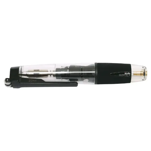 The advanced IRODA Soldering Iron offers go-anywhere soldering convenience, with an equivalent heat capacity of up to 70 Watts.It features an adjustable heat control, cap mounted flint igniter, long life catalyst tip and a 7ml gas reservoir for up to 30