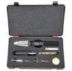 The T 2599 kit comprises of the IRODA T 2598 Gas Soldering Iron supplied in a handy carry case. Featuring a range of accessories which consists of a Hot Knife Tip(T2617), Heat Blower Tip(T2604), 2.4mm Chisel Tip(T2610), Spare Gas Filter(T2619), 3m Tube of