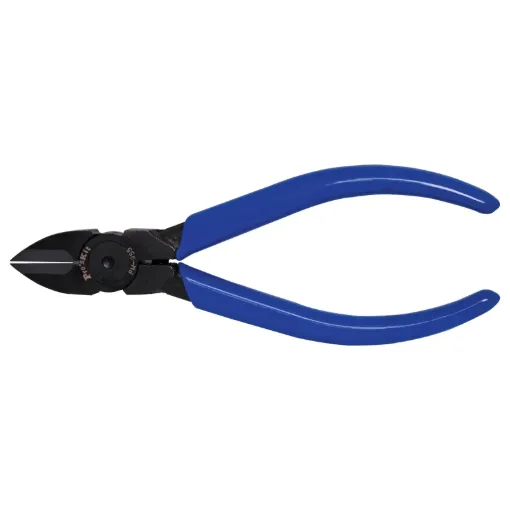 With sharp bevelled edge and rounded jaw profile. Includes spring return handles.  
Length 130mm.