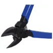 With sharp bevelled edge and rounded jaw profile. Includes spring return handles.  
Length 130mm.