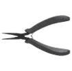 Quality, light weight curved nose pliers with comfortable rubber handles.