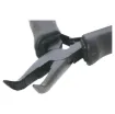 Quality, light weight curved nose pliers with comfortable rubber handles.