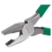 Heavy duty combination linesmans pliers with a bullnose edge. In-built wire cutter and serrated jaws. 210mm length. High quality drop forged construction.