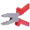 200mm combination bull nose plier, cutter with serrated jaws. Made from drop forged steel, with rubberised insulated handles. 1000V rated.