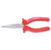 150mm combination long nose plier/ cutter with serrated jaws. Made from high quality drop forged steel with rubberised insulated handles. Ideal for electricians, service persons etc. 1000V rated.