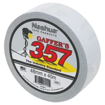Genuine Nashua 357 Gaffers tape. Tough and sticky, it can be used to tape down leads at a band gig or make makeshift repairs to all sorts of equipment. Tears easily in one direction. 48mm wide 40m.