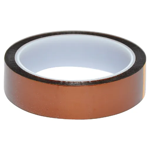 Offers high heat resistance and excellent dielectric strength. The tape removes cleanly without leaving a residue. Ideal for use in electrical insulation or masking circuit boards during wave soldering. 33m rolls.