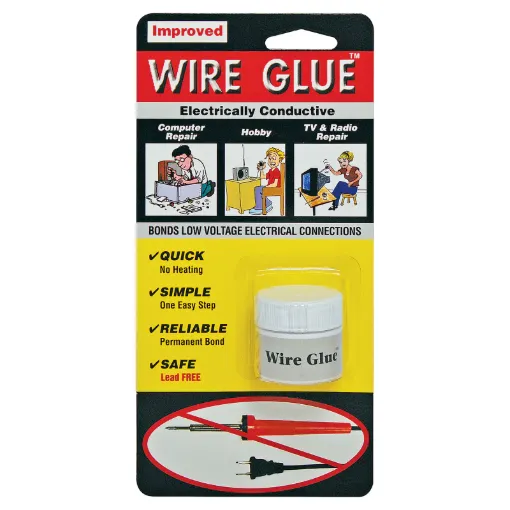 WIRE GLUE is a micro-carbon-based conductive glue that connects wires together in one simple step, then conducts electricity. This is all without any soldering or heating, plus unlike solder, it''s lead-free.