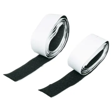 Adhesive backed hook and loop tape.  A handy reusable tape for bundling cables, securing cabling to poles or stands etc. 1m length.