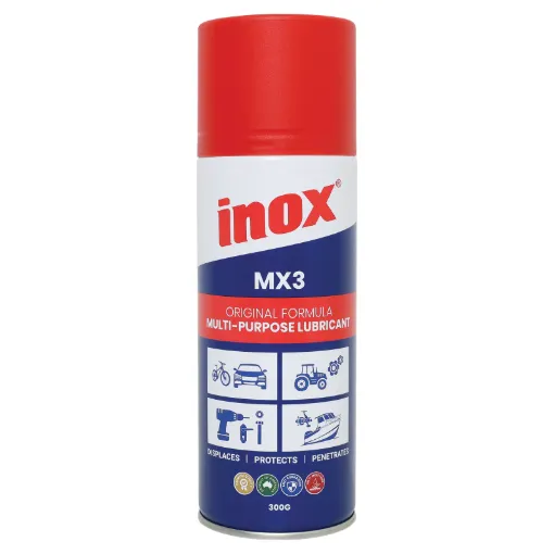 This Aerosol MX3 Lubricant 300g is made with a high grade white oil, rust inhibitors and other components to give lasting protection from corrosion and oxidation. 300g
