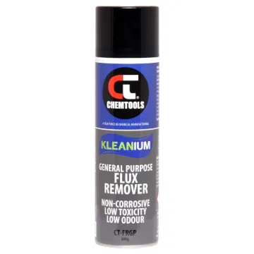 Ideal for cleaning flux residue from recently soldered PCB's and electronic components. Suitable for use with leaded and lead-free soldering processes. Formulated to clean rosin, non-rosin, no clean fluxes and ionic contamination. Evaporates quickly leavi