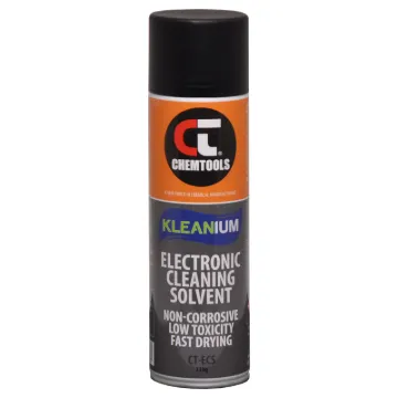 Ideal for cleaning delicate electronic-electrical assemblies, video and tape heads etc. Will not affect paints, plastics, or component markings.

- Non corrosive
- low toxicity
- Leaves no residue
- Fast drying