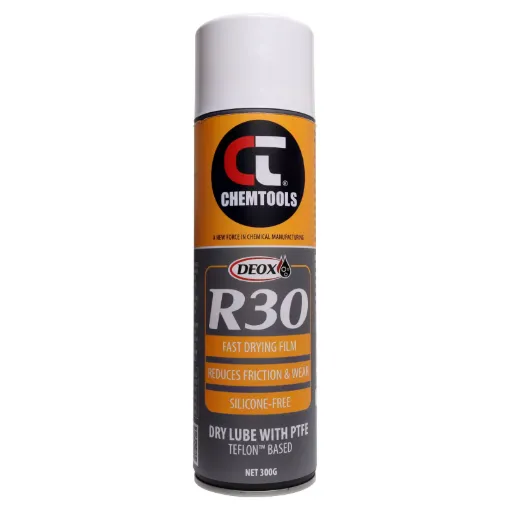 Chemtools DEOX R30 non-stick dry PTFE lubricant is a Teflon® based spray that acts as a powerful dry lubricant.
