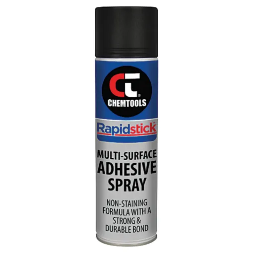 Rapidstick™ Multi-Surface Adhesive Spray is an advanced and versatile rubber tack for adhering a variety of materials in applications ranging from light to heavy duty.