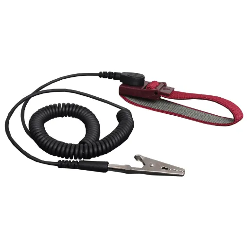 Elastic adjustable wrist strap allows full freedom of movement while protecting components from static damage.  Fantastic for assembly or service work.