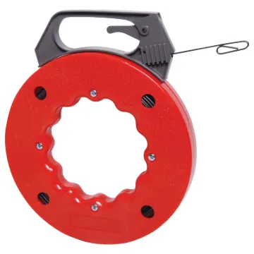 Takes the hard work out of running cable through conduit.

Constructed from flexible spring steel and features a durable plastic container with tensioner. Very
easy to use, just thread the spring steel through the conduit, attach the cable to th