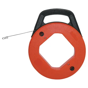 Takes the hard work out of running cable through conduit.

Constructed from flexible spring steel and features a durable plastic container with tensioner. Very
easy to use, just thread the spring steel through the conduit, attach the cable to th