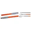 Now available in a kit including four rods & 5 brass accessory tips.
Supplied in ten 1m lengths, these flexible rods may be screwed together to form a single 10m length. Typically used when running cable across suspended tile ceilings. Allows you