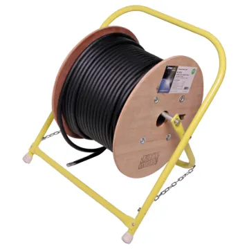 A light weight and easy to carry accessory for the installer on the move! This steel frame cable reeler stores cable reels up to 400&Oslash x 430Wmm and folds up instantly when picked up to move quickly to a different location.
