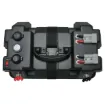 This 12V battery box features all the common connections that would typically be required for outdoor recreation power needs.