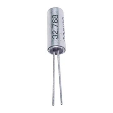 32.768 kHz watch crystal as used in timing circuitry, clocks, wristwatches etc.

DT-26T series.