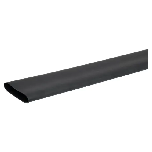 Colour: Black
Nominal &Oslash: 50mm (77mm across when flattened) 
&Oslash when shrunk: 25mm 

Glue backed heatshrink is ideal for minimising cable movement and reducing moisture ingress into cable joins and plugs.