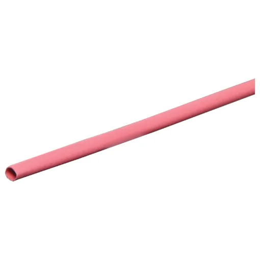 Colour: Red
Nominal &Oslash: 6mm (9.5mm across when flattened) 
&Oslash when shrunk: 3mm 

Glue backed heatshrink is ideal for minimising cable movement and reducing moisture ingress into cable joins and plugs.