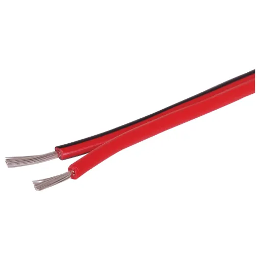Tinned heavy duty figure 8 speaker cable for a variety of uses. 2x32/0.20 size.  Max current rating: 10A. 100m roll size.