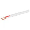 Speaker cable for 100V line commercial PA audio systems. Double PVC insulated twin. Separate conductors with non-bonded sheath.