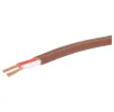 Speaker cable for 100V line commercial PA audio systems. Double PVC insulated twin. Separate conductors with non-bonded sheath.