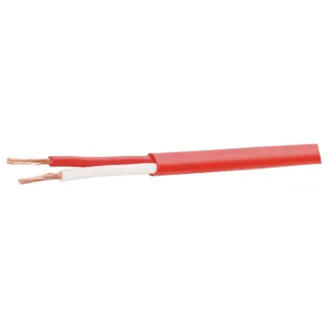 Speaker cable for 100V line commercial PA audio systems. Double PVC insulated twin. Separate conductors with non-bonded sheath.
Voltage rating:	600V AC
Current rating:	10 Amps
Dimensions:	≈ 6.8 x 4mm
Conductor area:	1mm2
Conductor gauge:	󖐱AWG
Temperature rating:	75C

Roll size:  500m