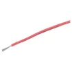 Pink, 7 strand, 26AWG, tinned copper wire with a PVC insulator for indoor, general purpose, low current wiring.