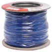 Blue, 7 strand, 26AWG, tinned copper wire with a PVC insulator for indoor, general purpose, low current wiring.