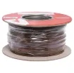 Brown, 14 strand, 21AWG, medium gauge, tinned, copper hookup wire with a PVC insulator suitable for indoor, general purpose wiring.