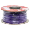Purple, 14 strand, 21AWG, medium gauge, tinned, copper hookup wire with a PVC insulator suitable for indoor, general purpose wiring.