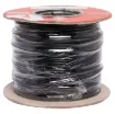 Black, 24 strand, 18AWG, heavy duty, tinned copper wire with a PVC insulator suitable for indoor, general purpose wiring.