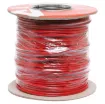Red, 32 strand, 17AWG, heavy duty, high current, tinned copper wire with a PVC insulator suitable for indoor 240V and heavy duty wiring.