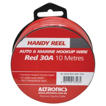 Tinned for corrosion resistance. Ideal for auto and marine wiring jobs. Convenient mini-reels. 30A 56/0.30mm