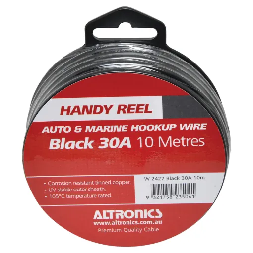 Tinned for corrosion resistance. Ideal for auto and marine wiring jobs. Convenient mini-reels. 30A 56/0.30mm.