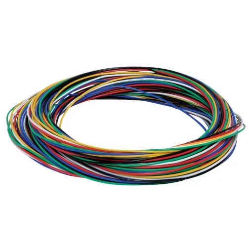 Multi pack of 10m hook up cable for projects. Suitable for general purpose low current wiring. Solid core wire is suits breadboard jumpers & links.