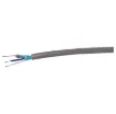 Aluminium mylar shield with drain wire. 
Conductor colours:  Blue & White