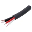 Low loss stereo audio cable with central video transmission cable. Twin shielded with copper braid and mylar foil.