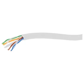 U/UTP (unshielded twisted pair) network cable. Solid copper conductors 8 x 1/0.55 (≈0.20mm2 /23AWG). 6mm OD.