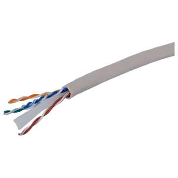U/UTP (unshielded twisted pair) network cable. Solid copper conductors 8 x 1/0.57 (&asymp;0.20mm2 /23AWG). 7.6mm OD.