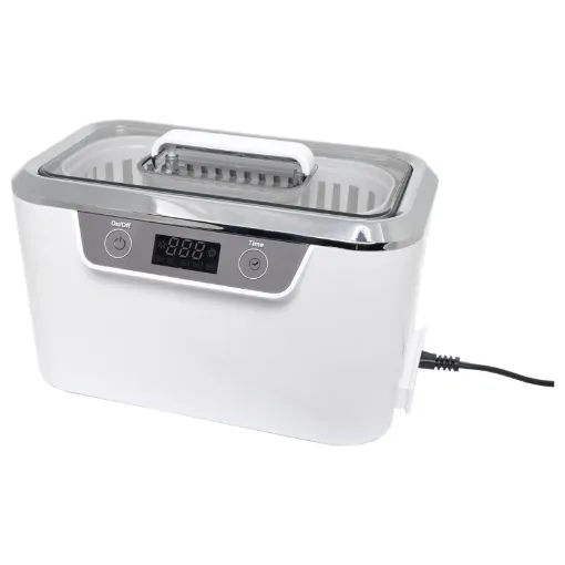 This ultrasonic cleaner uses two transducer generators to produce millions of microscopic cleansing bubbles which blow dirt, grease and grime off surfaces and penetrate deep into cracks and holes. This personal ultrasonic cleaner won't scratch precious jewelry or glass.